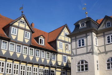 Fototapeta na wymiar Wolfenbüttel - Fachwerkhäuser in der Altstadt, Niedersachsen, Deutschland, Europa