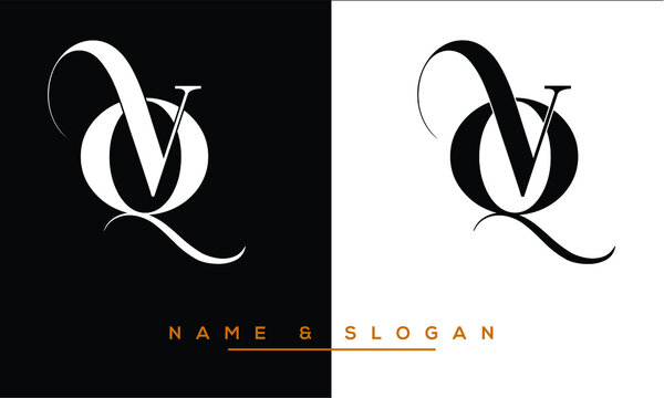 QV,  VQ,  Q,  V  Abstract Letters Logo Monogram
