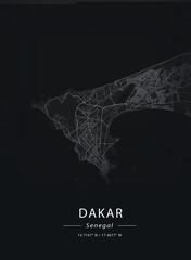 Map of Dakar, Senegal