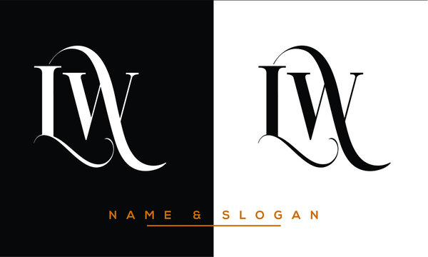 LW,  WL,  L,  W  Abstract Letters Logo Monogram