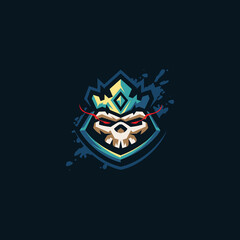 Skull king gaming logo template