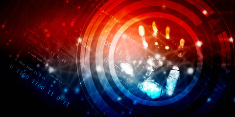 
Fingerprint Scanning Technology Concept 2d Illustration