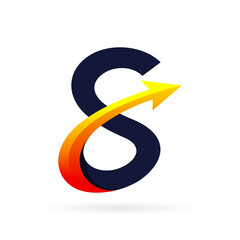 and logo with splash arrow concept