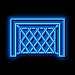 Football Goal Gate neon light sign vector. Glowing bright icon Football Goal Gate sign. transparent symbol illustration