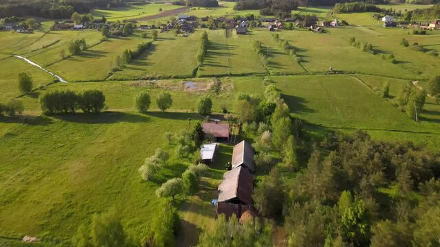Agricultural landscape in the Polish countryside