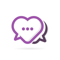bubble chat logo with heart concept