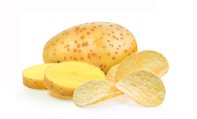 potatoes on white background