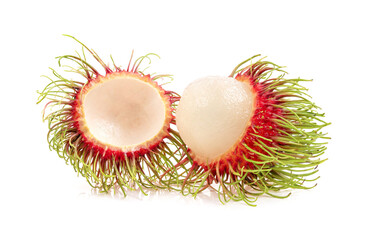 rambutan fruits on white background