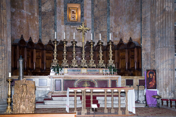 The main altar of the Pantheon. Rome