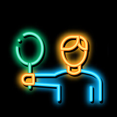 Tennis Player Man neon light sign vector. Glowing bright icon Tennis Player Man sign. transparent symbol illustration