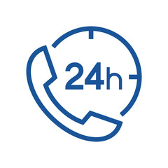 Call center 24 hours icon, Operator customer support symbol, Help center, Technical social support, All day business and service, Vector design illustration