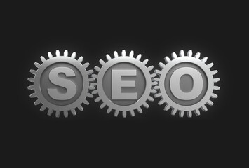 3D Illustration of SEO - Search engine optimization 