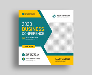 Business conference social media post