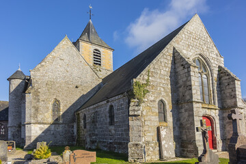 Fototapeta premium Saint Martin de Blosseville (Eglise Saint-Martin de Blosseville or Eglise Saint-Lezin) - catholic church dates 12 - 16th centuries. Blosseville, Seine-Maritime, Normandy, France.