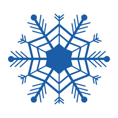 Snowflake Christmas winter decoration isolated on white background. Icon, simple ornament, ice. Seasonal symbol. 