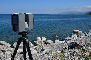 Laser scaning on the shore