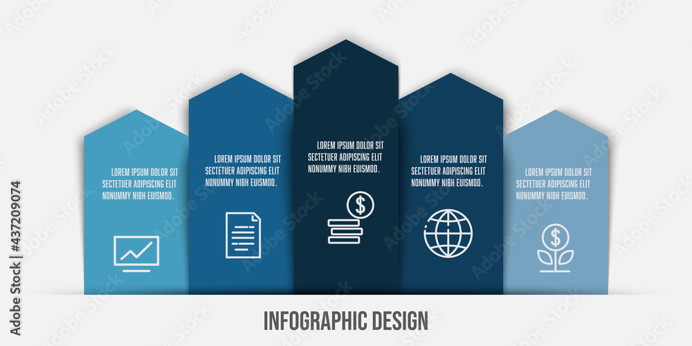 Aufkleber vector infographic template timeline with concept business icon. design for presentation.