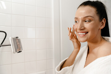 Young smiling young white woman beauty blogger