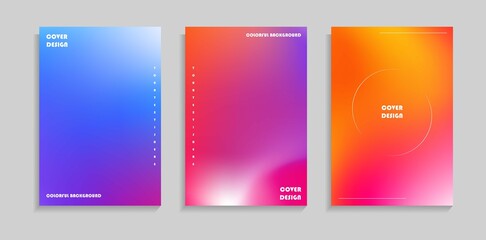 Set Minimal Abstract Colorful Gradient Cover Background. Good For Poster, Card, Wallpaper Or Banner.