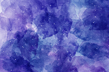 Watercolor abstract space starry sky background