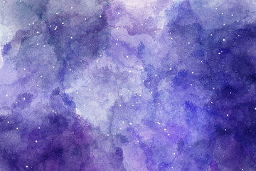Watercolor abstract space starry sky background