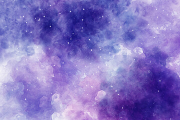 Watercolor abstract space starry sky background