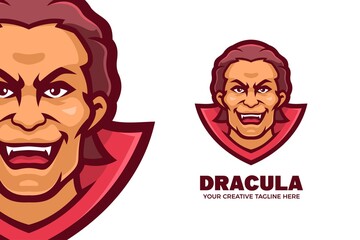 Vampire Dracula Mascot Character Logo Template