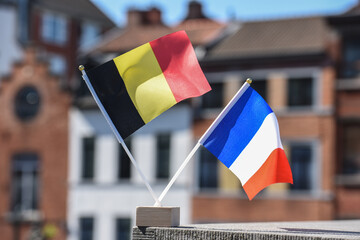 Belgique France franco belge belge français drapeau - obrazy, fototapety, plakaty