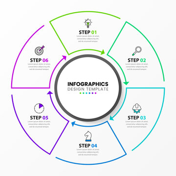 Infographic design template. Creative concept with 6 steps