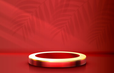 Stage podium with lighting, Stage Podium Scene with for Award, Decor element background. Vector