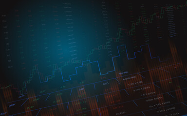 world stock market or forex exchange with candle graph background