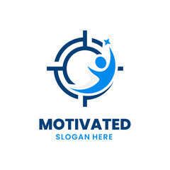 Target motivate logo template design. Vector illustration