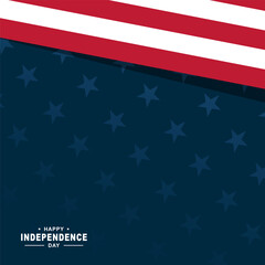 4th of July Happy Independence Day of United States of America with American Flag vector illustration background