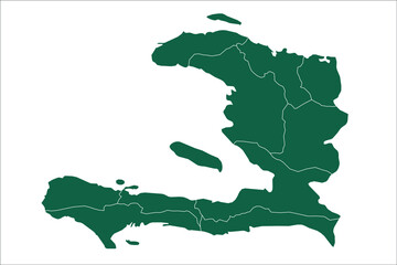 Haiti map Green Color on White Backgound	