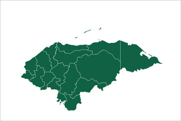 Honduras map Green Color on White Backgound	