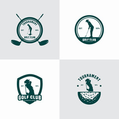 Vector set of vintage logos for golf club