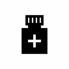 Medicine bottle icon with glyph style