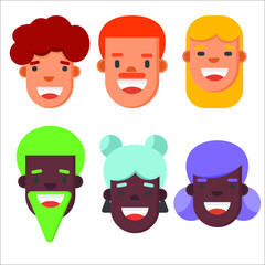 set of cartoon faces