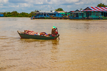 The floating village at Tonle Sap Lake Siem Reap Province Cambodia Southeast Asia