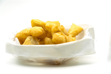patongo or deep fried dough  on a white background
