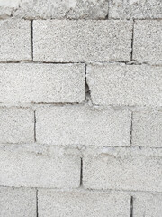 Obraz premium background old wall of large bricks cinder blocks close up