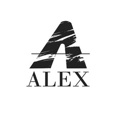 logo with name alex for personal business, brand with letter a design - obrazy, fototapety, plakaty