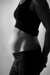 Fototapeta premium nackter Babybauch im Anfangsstadium