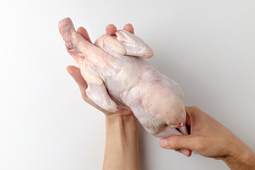 Fototapeta premium raw chicken on a white background