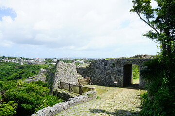 Fototapeta na wymiar Nakagusuku Castle ruins. World heritage of Okinawa, Japan - 沖縄の世界遺産 中城城跡