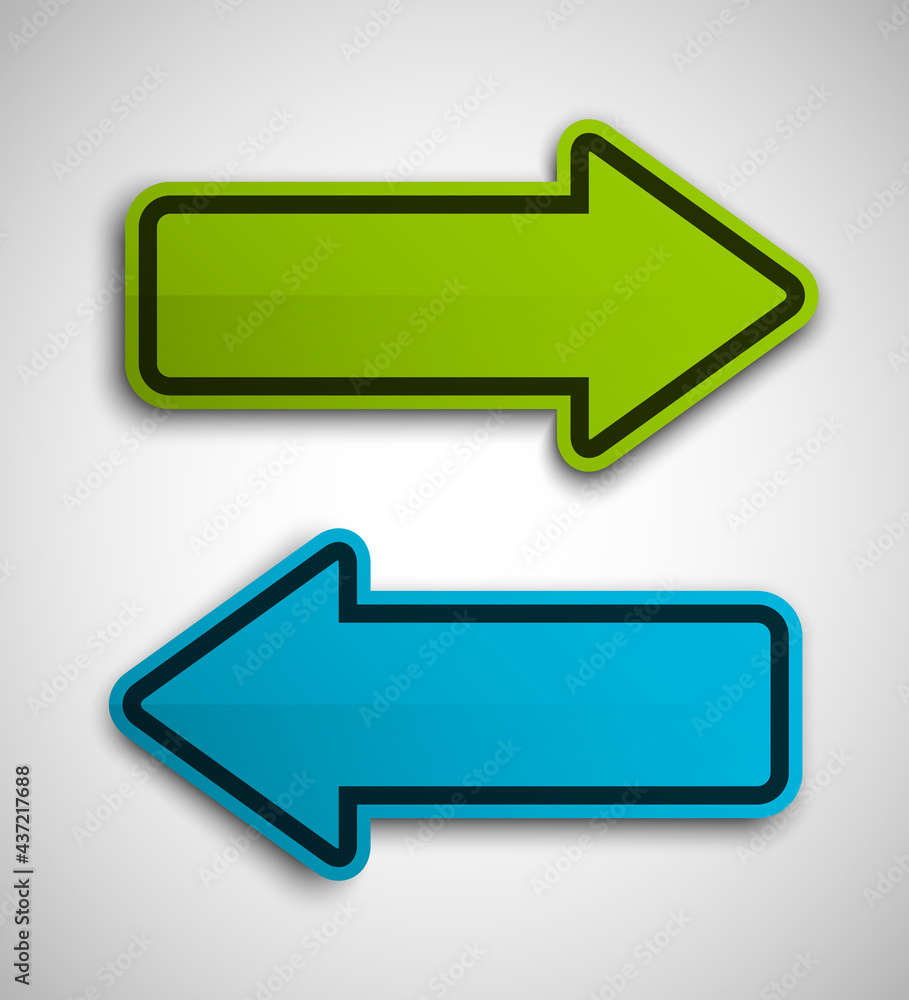 Poster Arrow banners set. Direct shape. 3d Abstract Background. Business infographic presentation diagram. Section compare service. Up and down trend. Paper index. Exact pointer