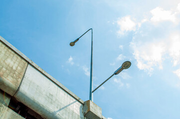 Minimalism street lamps on elevated roads