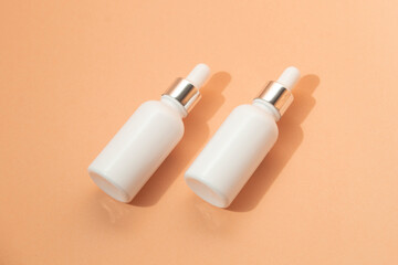 mockup of beauty fashion cosmetic makeup bottle lotion product with skincare healthcare concept on background