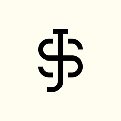 monogram S and J logo design