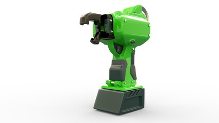 electrical iron rod wire tier tool, isolated conceptual industrial 3D illustration